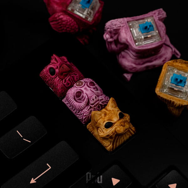 Colorful animal head artisan keycaps