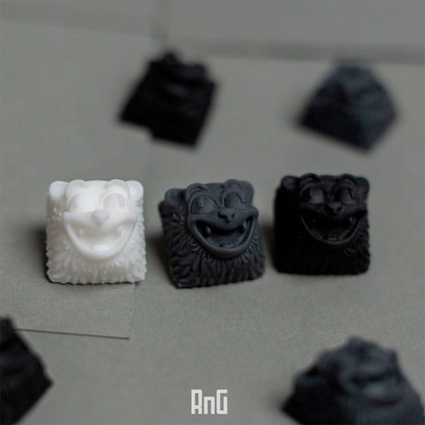 Artisan keycaps ours nuances de gris