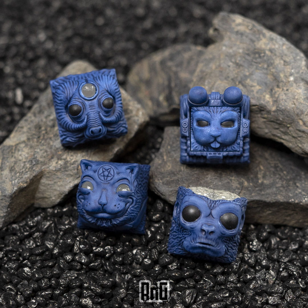 Artisan keycaps bleu marine